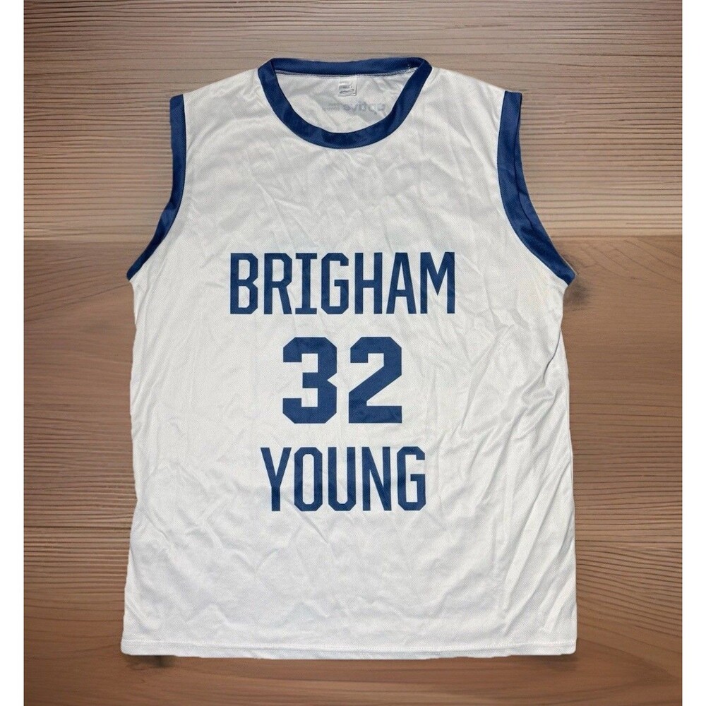 Brigham Young University Basketball Jersey #32 Jimmer Fredette White Mens Size L